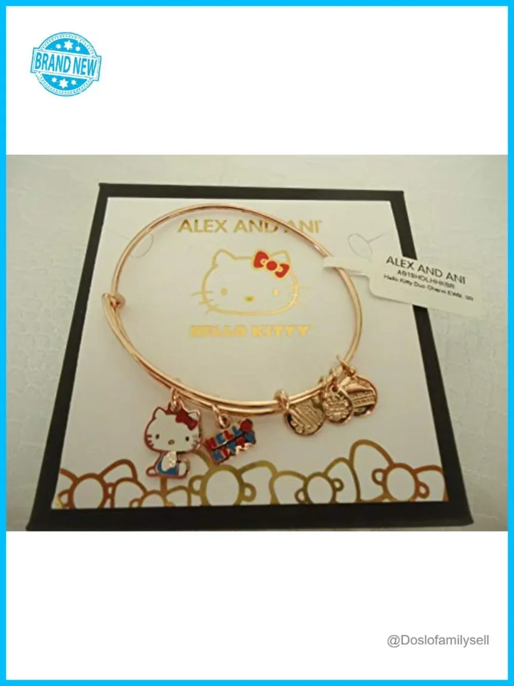 Hello Kitty Duo Charm Expandable Wire Bangle